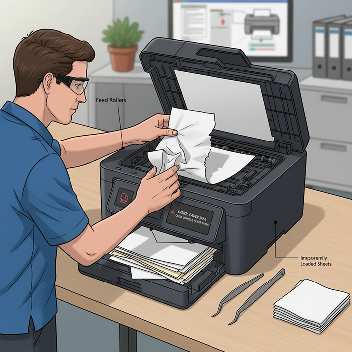 مشکلات مربوط به کاغذ (Paper Handling) پرینترهای اچ پی