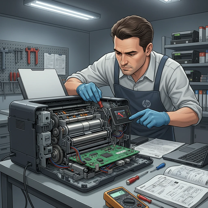 خطاها و مشکلات سخت‌افزاری پرینترهای اچ پی