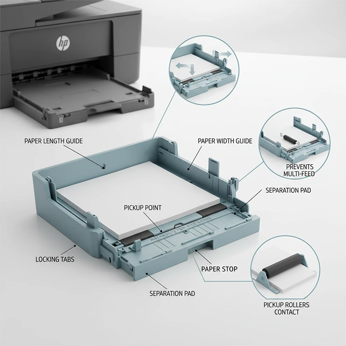 آناتومی سینی چاپگر HP: آشنایی با ابزارها آناتومی سینی چاپگر HP: آشنایی با ابزارها