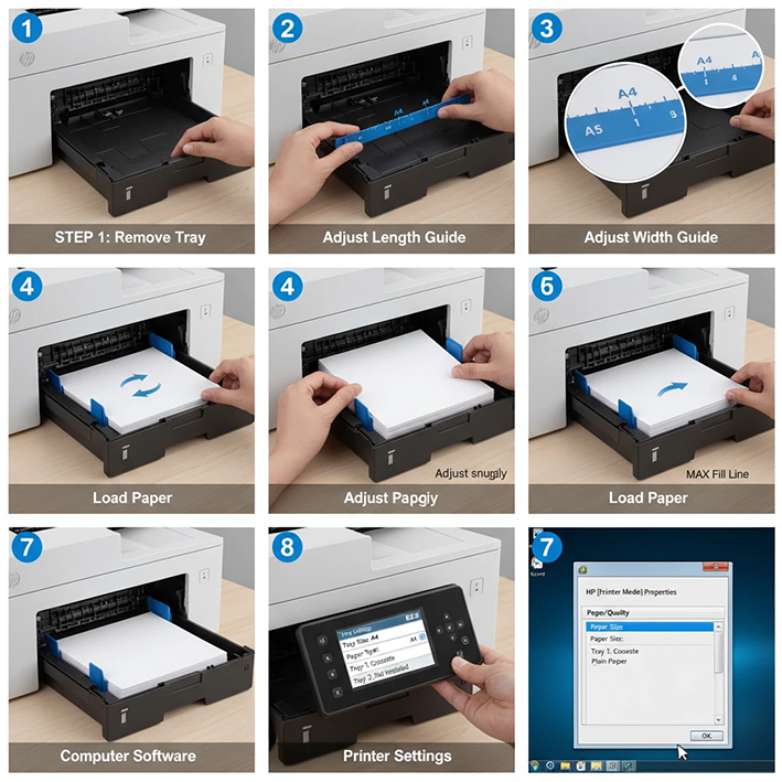 راهنمای قدم به قدم: آموزش تصویری تنظیمات سینی چاپگر hp در عمل راهنمای قدم به قدم: آموزش تصویری تنظیمات سینی چاپگر hp در عمل