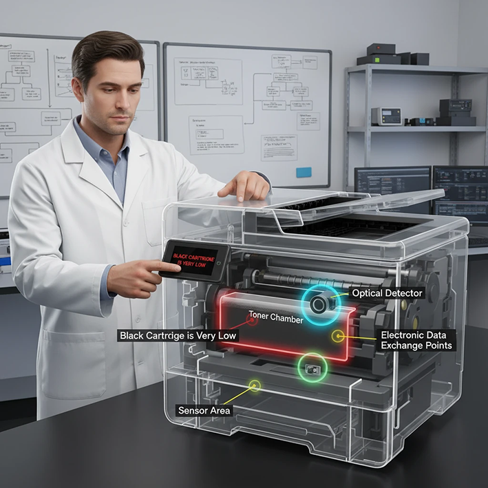 درک عمیق ارور “Black Cartridge is Very Low”: پرینتر HP چگونه میزان تونر را تشخیص می‌دهد؟
