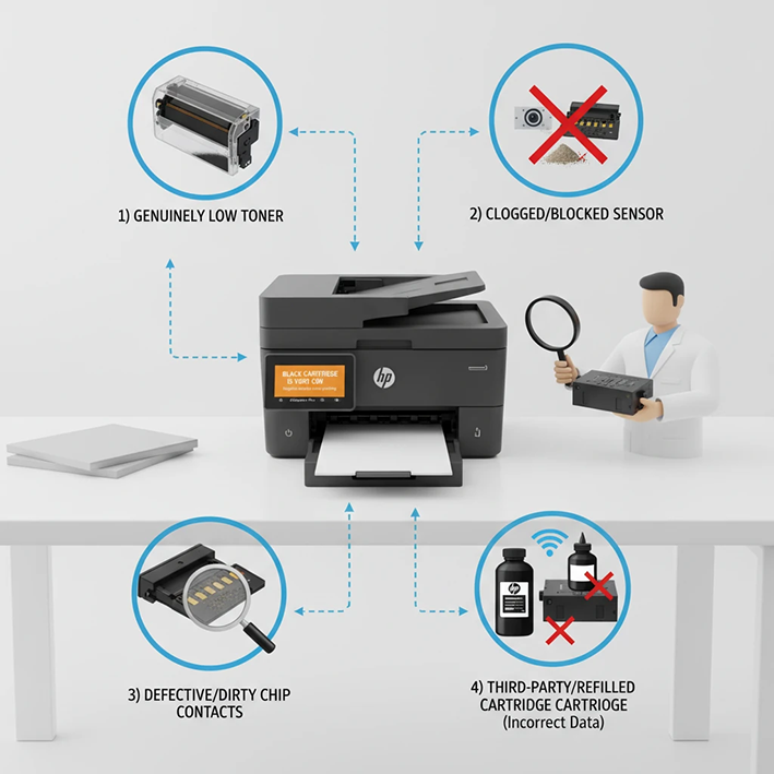 چرا با ارور “Black Cartridge is Very Low” مواجه می‌شویم؟ (دلایل اصلی)