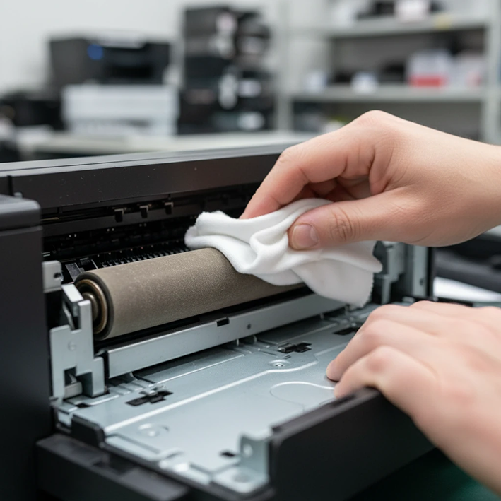 قدم دوم: تمیز کردن غلتک پیکاپ (مهمترین مرحله) قدم دوم: تمیز کردن غلتک پیکاپ (مهمترین مرحله)